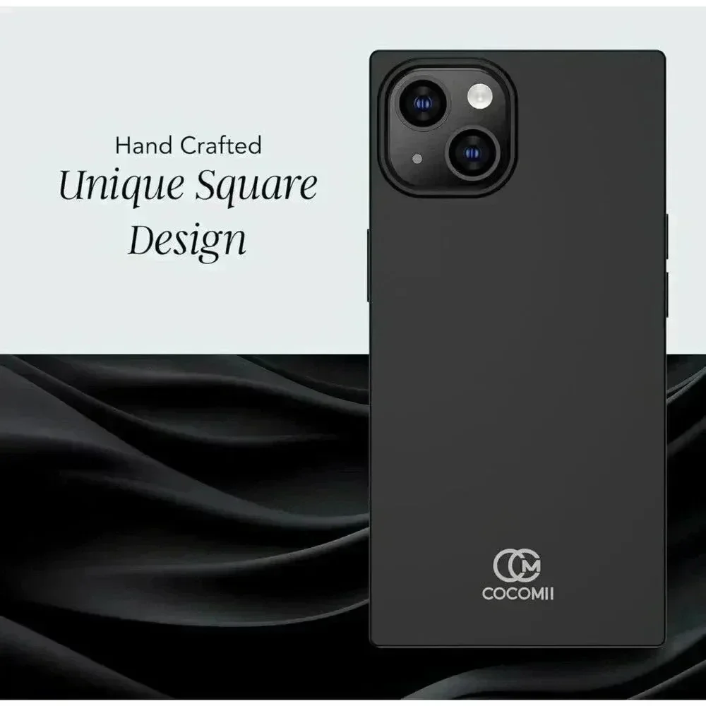 Cocomii Rectangle Case For iPhone‎ 15 Plus Silicone Luxury Slim Shockproof Black